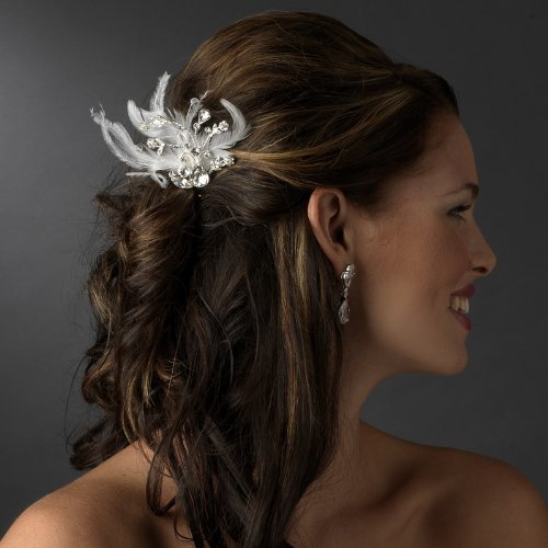Amazon.com : Amabel Gorgeous Rhinestone Dazzle Feather  display picture 2