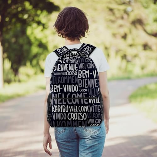 Sac à dos d'école bienvenue en différentes langues cadeau ado - 6