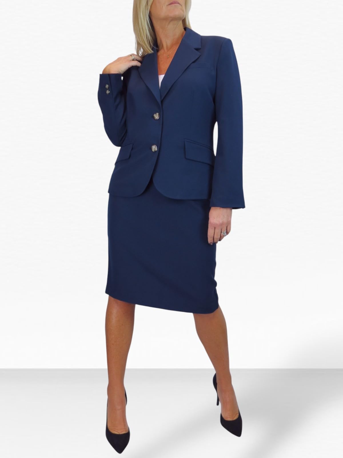Paulo Due Completo da Donna in 2 Pezzi, Giacca E Gonna, Completamente Foderato, Lavabile, per Occasioni Serali, Ufficio E Lavoro
