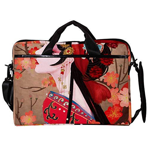 Bolso bandolera para portátil de 14 a 15,4 pulgadas con acabados de flor y ópera morado