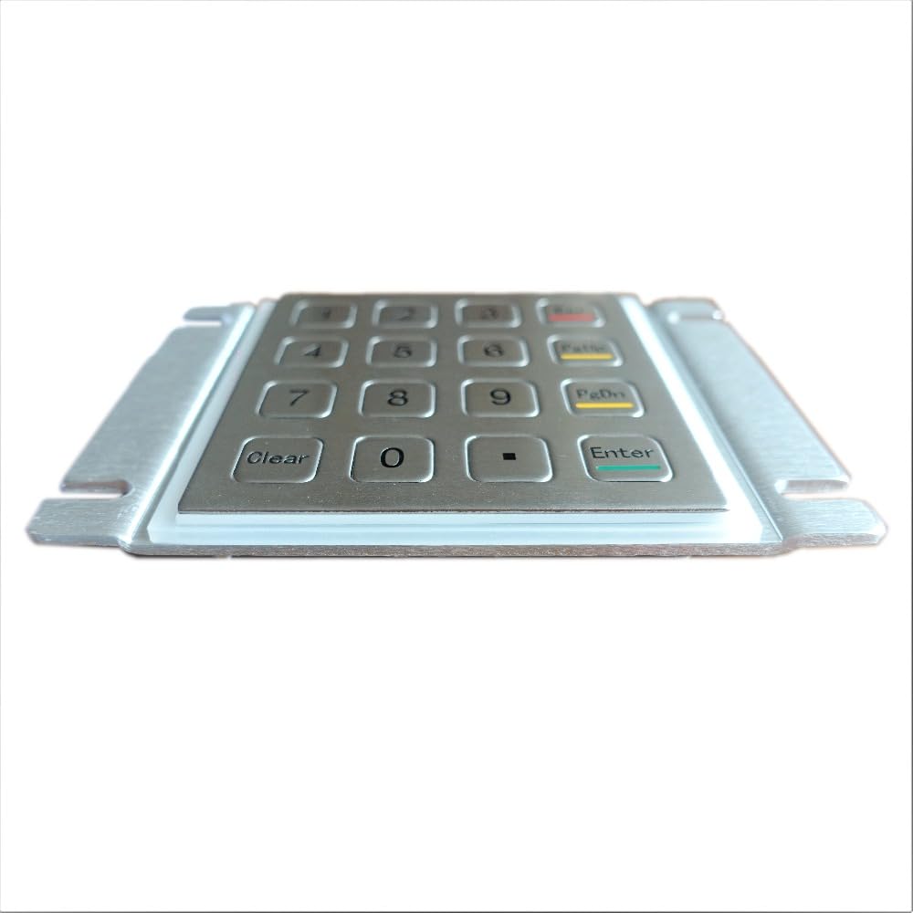 Tastiera in metallo Resistente agli atti vandalici Robusta tastiera in acciaio inossidabile con montaggio a pannello for tastiera industriale USB Kiosk con 16 tasti Matrix 4x4
