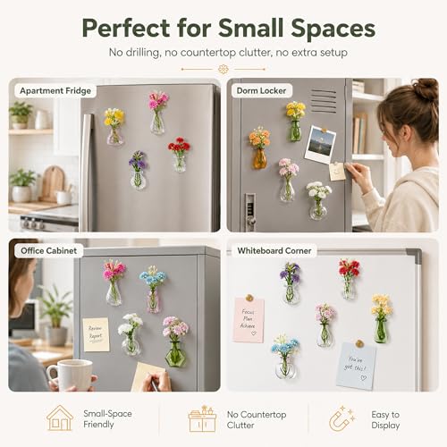 10 imanes decorativos mini jarrón de vidrio miniatura 6