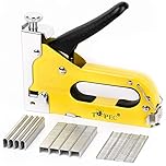 Upholstery Staple Gun Heavy Duty, TOPEC 3-in-1 Stapler Gun with 600 Staples, Manual Brad Nailer Power Adjustment Stapler Gun for Wood, Crafts, Carpentry, Decoration DIY