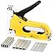 Upholstery Staple Gun Heavy Duty, TOPEC 3-in-1 Stapler Gun with 600 Staples, Manual Brad Nailer Power Adjustment Stapler Gun for Wood, Crafts, Carpentry, Decoration DIY