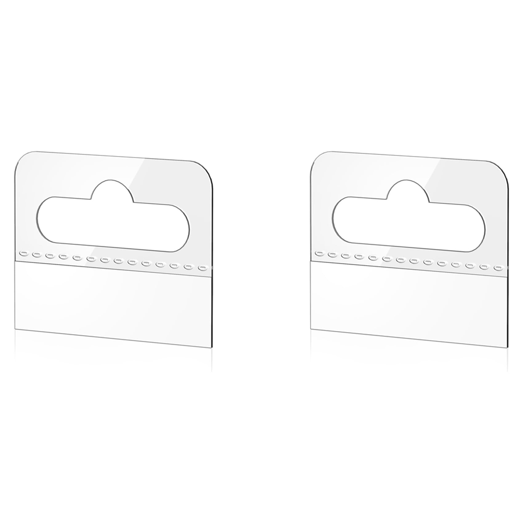 Hndhbfgrt Hang Tabs, 400 Pcs Clear Sticky Hanging Tabs Slot Hole Self Adhesive Plastic Hang Tags, 4.5 X 3.5cm