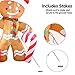 Joiedomi Christmas Inflatables Gingerbread Man with Candy Cane, Christmas Blow Ups Gingerbread Inflatable Yard Decoration with Build-in LEDs for Xmas, Party, Outdoor, Yard, Garden, Lawn Décor