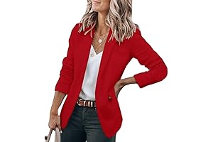 Traje de RBD: Chamarra Casual de Trabajo de Manga Larga con Frente Abierto para Mujer