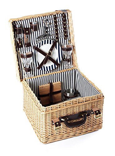 Greenfield Collection Deluxe Cheltenham Wilg Picnic Hamper met bijpassende deken_P Clarendon 2 Person NATUURLIJK