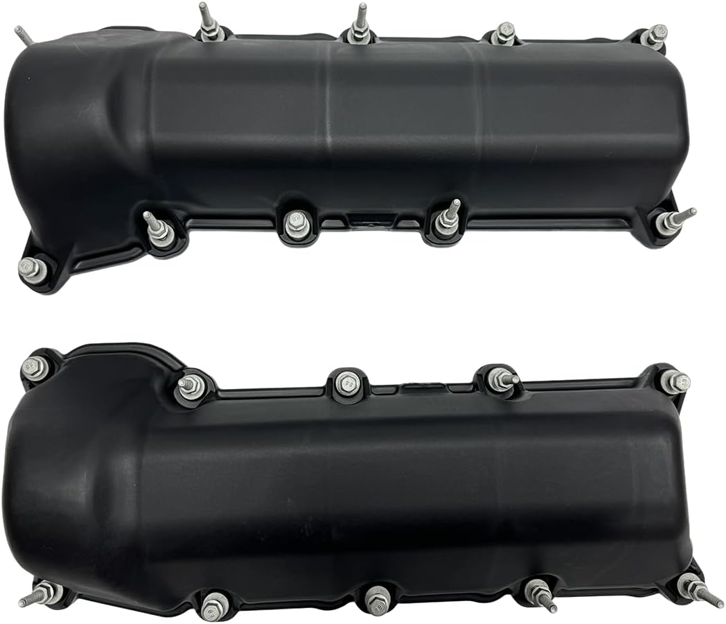 Left and Right Side Engine Valve Cover with Gaskte and Bolts Compatible with 2002-2012 Dodge Ram 1500 Dakota Durango Nitro,Jeep Cherokee Commander 3.7L V6, Replace# 53021937AC 53021938AB