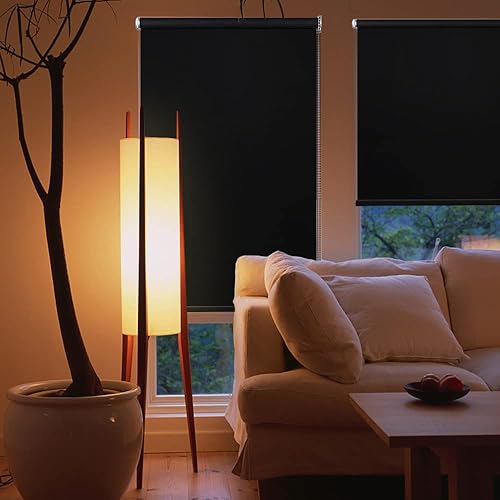 Miniatura 6 de Kokorona Persianas enrollables opacas para ventanas, con tela impermeable con aislamiento térmico, persianas de oscurecimiento de habitación,