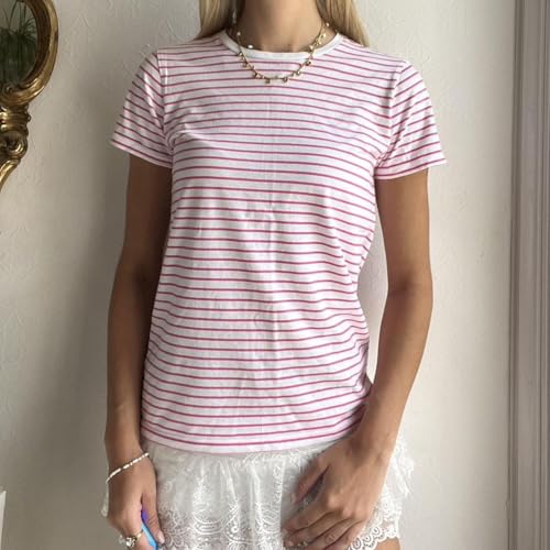 Image of Vintage Oversized Flower Graphic Tees Cute Surfboard Palm Baggy T-Shirts Summer Preppy Beach Tops Teen Girls Clothes