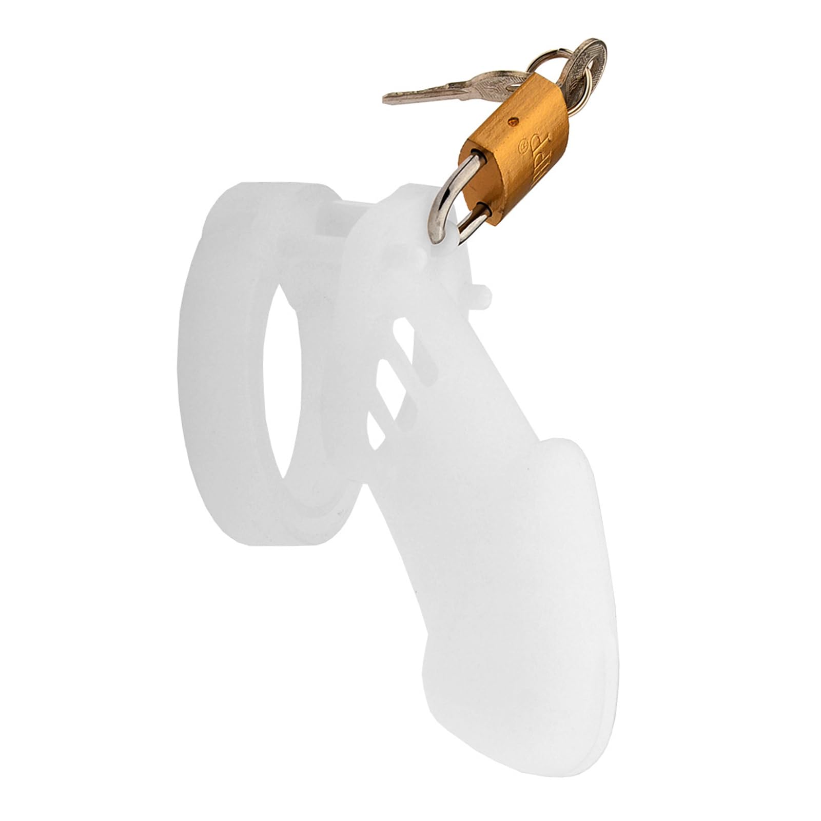 BDSMYEE Chastity cage in Silicone, Gabbie per Pene con 5 Anelli per il Pene, cock cage per uomo, gabbia castità gabbietta di castità per Prevenire L'erezione (Trasparente, Lungo)