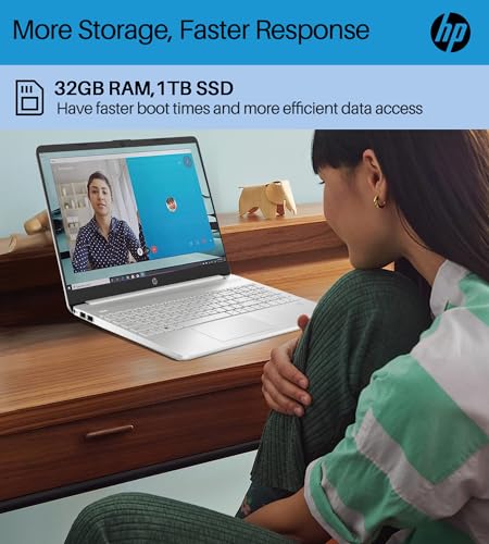 Image of HP 2024 15.6 inch Touchscreen Laptop - with Microsoft Office Lifetime License, Intel i3-1215U, 32GB RAM, 1TB SSD, Long Battery Life, Micro-Edge, Bluetooth, Wi-Fi, Thin & Light, Windows 11 Pro