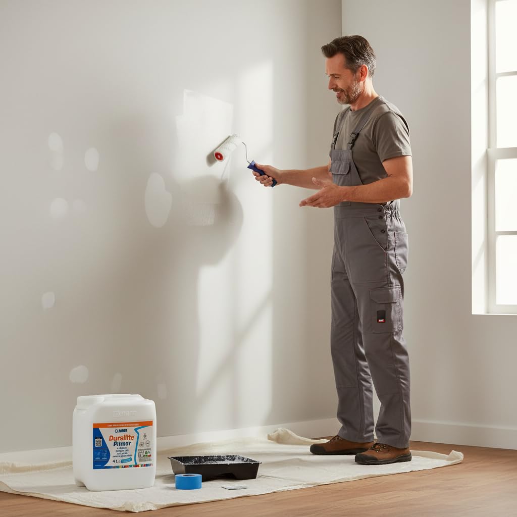 MAPEI Dursilite Primer, Fissativo Trasparente Base Acqua per Muri Interni, Promotore di Adesione, Basse Emissioni VOC, Consolidante per Pitture e Smalti (4 Litri)