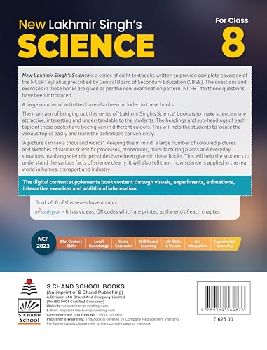 Image of New Lakhmir Singh's Science Class 8 - Science Activity Textbook | All-in-One Science (Physics, Chemistry & Biology) Practical Based Learning on NCERT Syllabus with Simple Explanation | MCQs, Objective & Subjective Type Questions | Students' Learning & Exam Preparation 2026-27