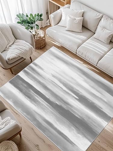 Fluffy Area Rug Soft Plush Rugs Abstract Grey Texture Pattern