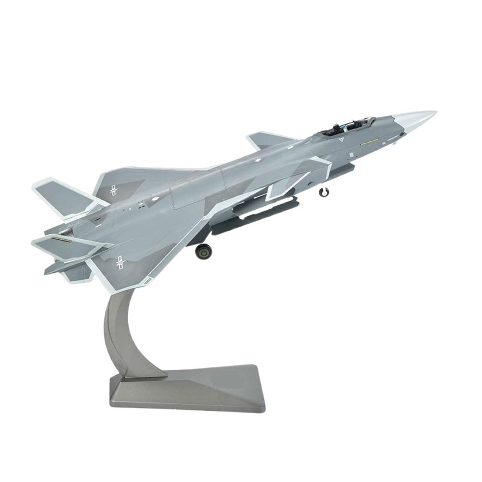 Aerei Modello in Piccola Scala 1:48 per J-20 Scala in Lega pressofusa Aereo da Caccia Grigio Modello Militare Simulazione Collezione Regalo per Adulti Kit di Costruzione di Modelli