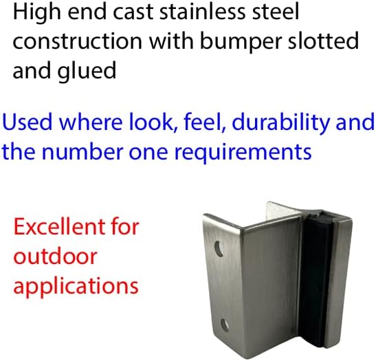 Miniatura 4 de Harris Hardware 15210-B - Parachoques de puerta de salida y guardián de acero inoxidable fundido para pilastra de 1-14 pulgadas (paquete de 1) con