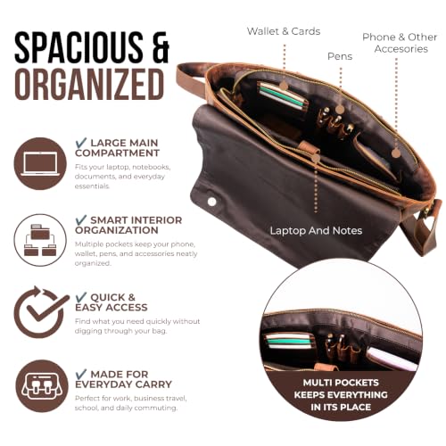 NomadCraftsCo. Full Grain Leather Satchel