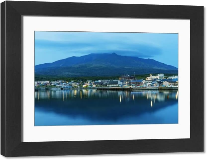 roberthardingFramed 16x12 Photo of Rishiri island, Rishiri town harbour, Hokkaido, Japan, Asia (19887271)