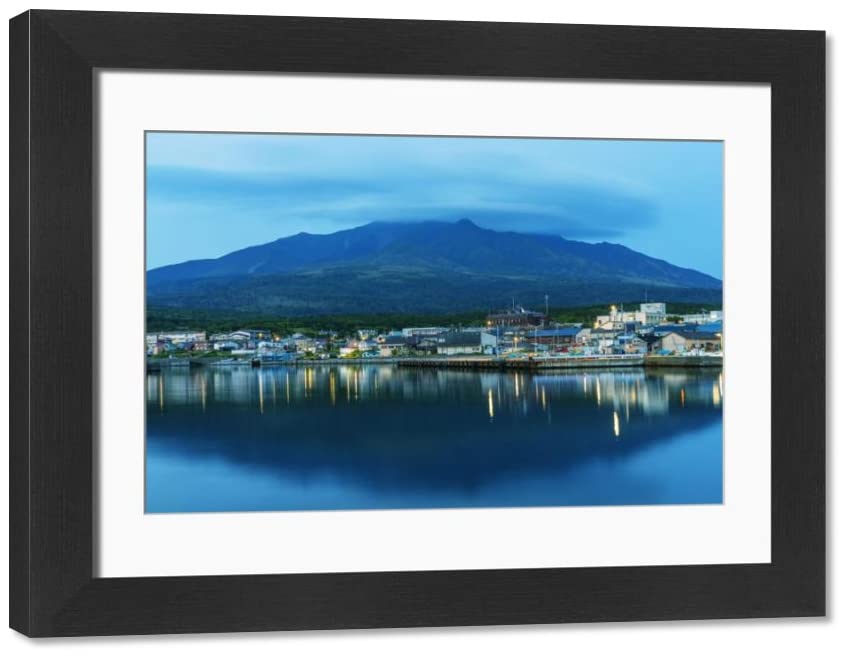 roberthardingFramed 16x12 Photo of Rishiri island, Rishiri town harbour, Hokkaido, Japan, Asia (19887271)