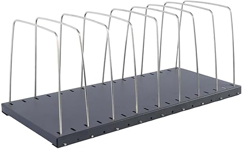 Miniatura 1 de MMF Industries STEELMASTER - Organizador de archivos de escritorio ajustable  8 compartimentos  Divisores de alambre  Negro  Acabado resistente a