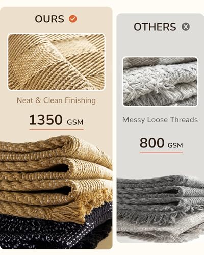Tapete trenzado reversible 91x152 cm bajo pelo BESTSWEETIE miniatura 5