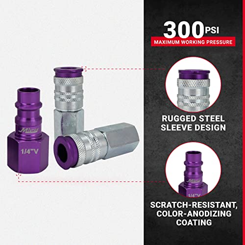 Milton S-314Vkit Kit, 14Pc Hi-Flo V Style 1/4", Purple #TOP1