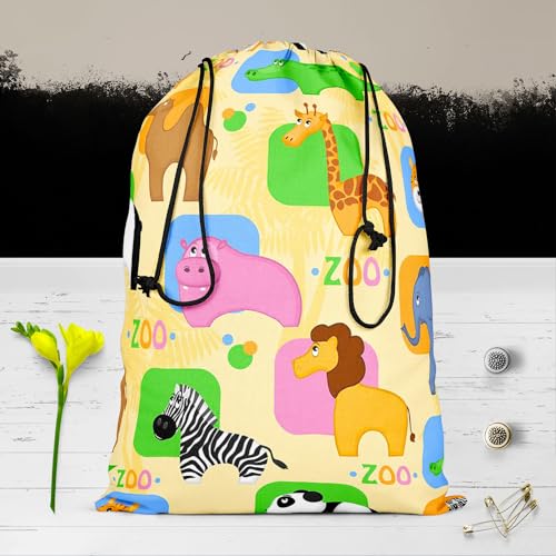 Image of ArtzFolio African Animals D1 | Reusable Sack Bag | Bag for Gym, Storage, Vegetable & Travel