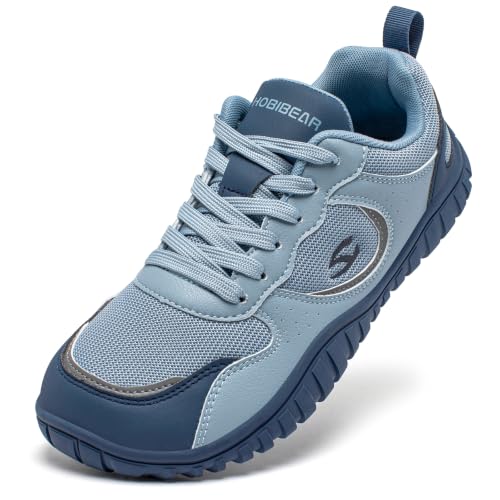 Image of HOBIBEAR Unisex Barefoot Shoes, Wide Toe Box, Lightweight Walking Sneakers | Roomy Toe Box,No Arch Support,Breathable Canvas,Flexible Non-Slip Sole,Machine Washable,Lace-Up,Walking,Daily Wear