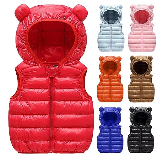 Puffer Vest for Baby Toddler Boys Light Sleeveless Jacket Kids Girls Bear Ears Hoods Winter Windproof Waistcoat Outerwear
