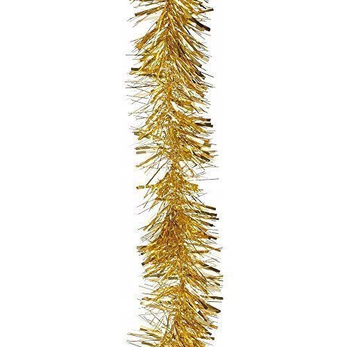 Robelli Thin Deluxe Luxury Metallic Christmas Tree Tinsel Decoration - 2 meters (2, Gold)