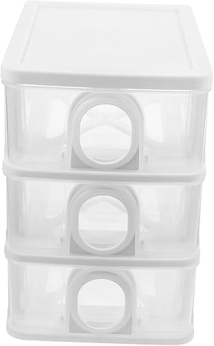 Miniatura 1 de Caja de almacenamiento organizador de cajones de 3 capas Organizador de maquillaje de escritorio Estuche de almacenamiento de papelería