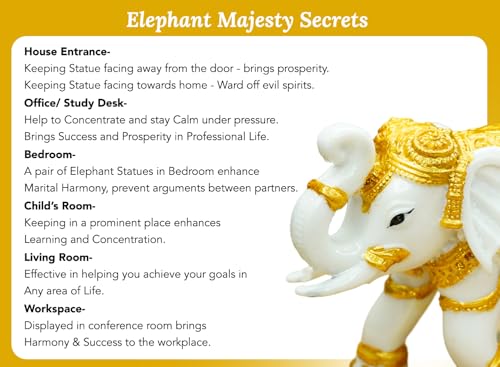 Image of Ekhasa Elephant Show Pieces for Home Decor Living Room Decorative Items | Showpieces Gift Items for Decoration | Center Table Tv Unit Showcase Shelf Office Desk Interior Artifacts Vasthu Statue