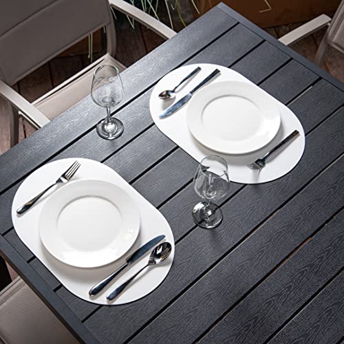 Restaurantware Oval White Vinyl Placemat - Embossed - 16" x 12" - 6 Count Box - Image 4