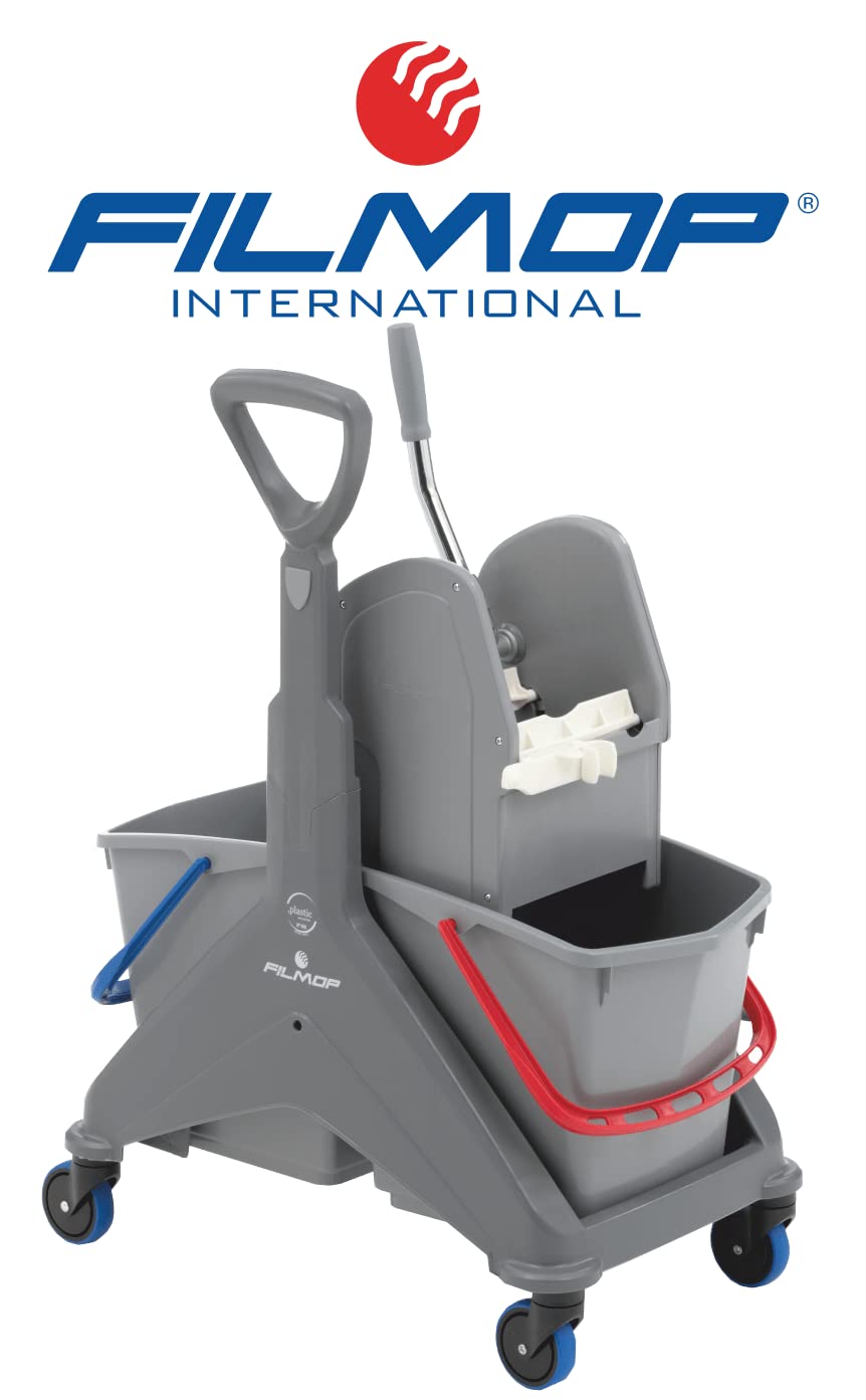 Carrello lavapavimenti Filmop OneFred 2 secchi lt.25 strizzatore professionale ideale pulizie grandi ambienti.