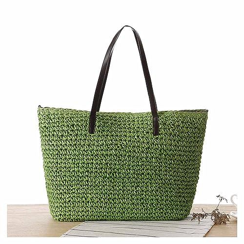 Grand sac de plage en paille idéal pour voyage et vacances