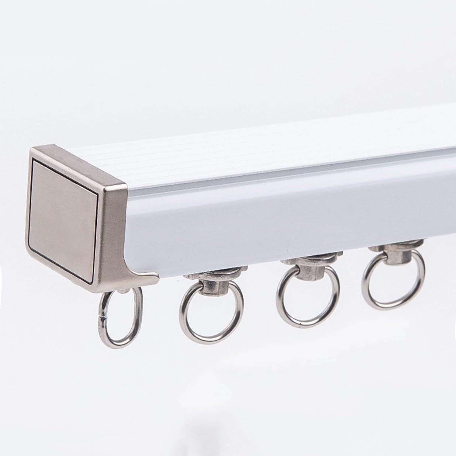 Room Divider Ceiling Track System Shower Curtain Heavy Duty Curtain Track 3.3-16.4ft,Aluminum Alloy Silence Curtain Rails, Room Divider, with Track, Roller,Installation Hardware and End Cap, Ceiling/W
