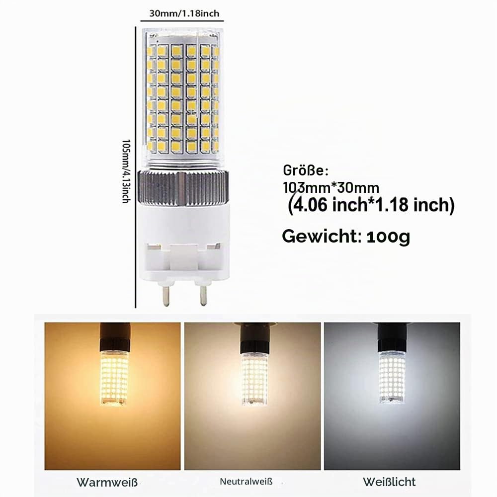 G12 LED-Glühbirne 16W, Bi-Pin Corn Bulb (Äquivalent 150W Halogenlicht), 3000K 1600 Lumen Mais Licht, Deckenleuchte Flutlicht für Haus Straße Garage Landschaft Lagerhaus, 4er-Pack (Warmweiss)