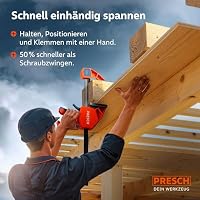 PRESCH Einhandzwinge 600mm – Schnellspannzwinge mit 300kg Spannkraft für sofortiges Fixieren – Extrem stabile Zwinge dank Carbonstahl & glasfaserverstärktem Gehäuse – Spannzwinge mit Spreizfunktion – Ansicht 3