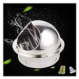 MULTIFONCTIONNEL CHEMINEE COWL CAP: pour tuyau de ventilation de la hotte, un évent d'échappement de cuisine, pas de bruit, pas besoin de consommer de l'énergie, de l'acier inoxydable de maille persienne dense, résistant à la pluie, à empêcher les moustiques d'entrer, embellir la paroi extérieure, le toit.