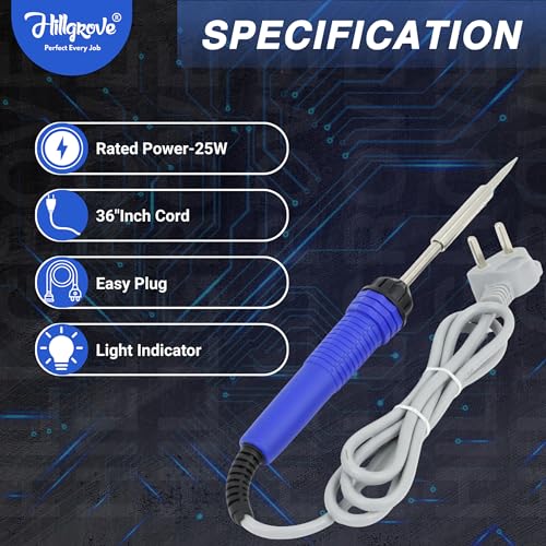 Image of Hillgrove Electronic Repairing 2in1 Mobile Soldering Iron Equipment Tool Machine Combo Kit Set with Wire 25 W Simple (Flat Tip)