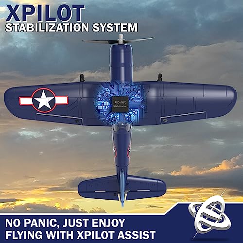 Leambe YKFJ-BLUE1 4 Channel Rc Plane - Ready To Fly Aerobatic Aircraft, Easy Control For Beginners, F4U Corsair Rc Airplane Best Gift thumb #3