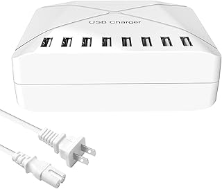 USB Charger 8 Ports USB Wall Charger USB Charging Station for Multiple Devices Desktop Power Hub Smart Plug Dock Charger Block for iPhone Xs/X iPad Pro/Air Galaxy S9/S8 LG Laptop Smartphones