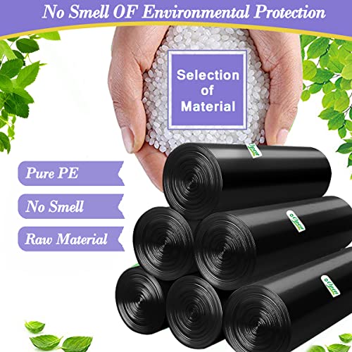Image of 3 Gallon 120pcs Small black Trash Bags(Fit 3-3.2 Gal) Plastic Strong black Garbage Bags,Bathroom Trash Can Bin Liners,Waste Basket Liner,Fit 10-13 Liter, 2.6 Gallon,3 Gallon,3.2Gallon (3-Black120)