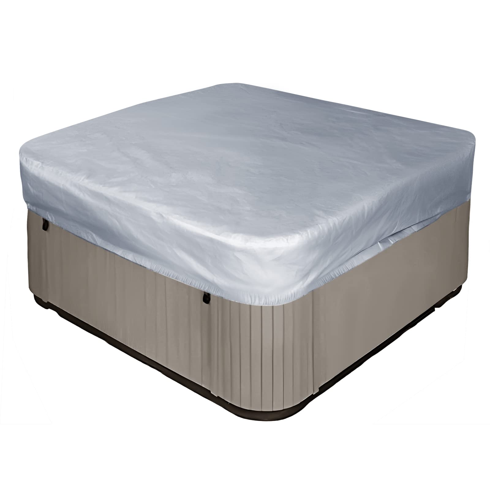 Aurragiy Square Hot Tub Cover Garden Hot Tub Covers Spa Cover for Hot Tub Waterproof UV Protected Rectangular Spa Cover Outdoor Spa Covers(87''Lx87''Wx12''H, Grey)