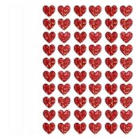 SHUNYINLAI 1200 Glitter Heart Shaped Stickers, Self Adhesive PVC Heart Decals Love Labels for Wedding, Party, Valentine's Day, Crafting Supplies - Red