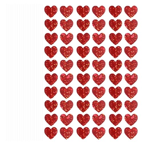 1200 Heart Shaped Stickers Red Self Adhesive PVC Heart Decals Love Labels