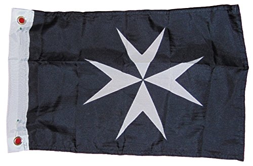 quarks Hospitaller Crusader Flag Polyester 12 X 18 Inches Boat Motorcycle Fort