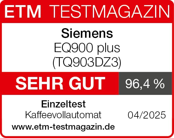 Siemens Kaffeevollautomat EQ900 plus, großes farbiges TFT-Display, autom. Reinigungsystem via...